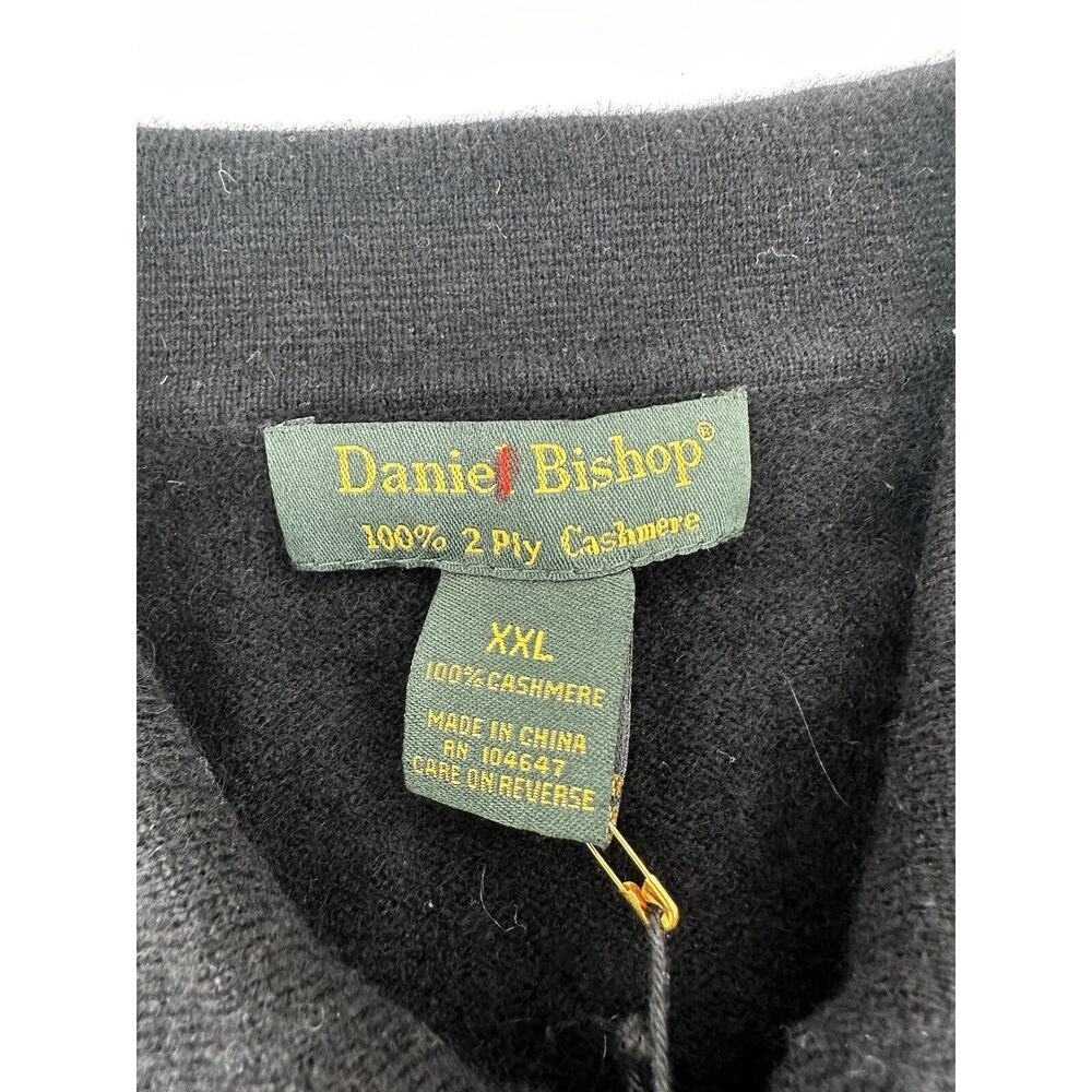 Daniel Bishop 2 Ply Cashmere Sweater Mens Sz XXL *Needs Repair* Has Holes Black - Picture 2 of 16